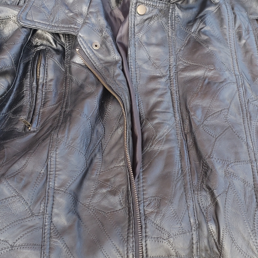 Italian leather jacket  Italian stone M/L